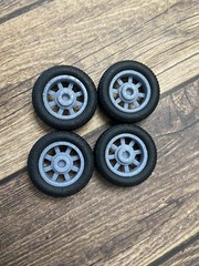 1/24 Scale: 17-inch Minilites model car wheels/tires. Resin; 3D Print