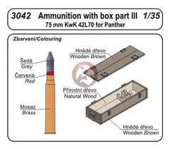 CMK 1/35 7.5 cm KwK 42 L/70 Ammunition with Box Part 3 (for Panther) 3042