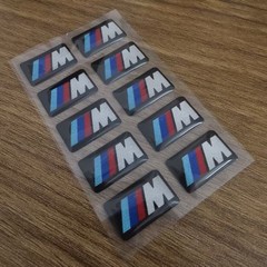 10PCS For M WHEEL STICKER 19x11mm 3D Sticker Set