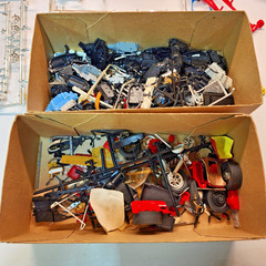 2 Vintage AMT Ford V8 3 in 1 Model Boxes with Massive Vintage Parts Lot