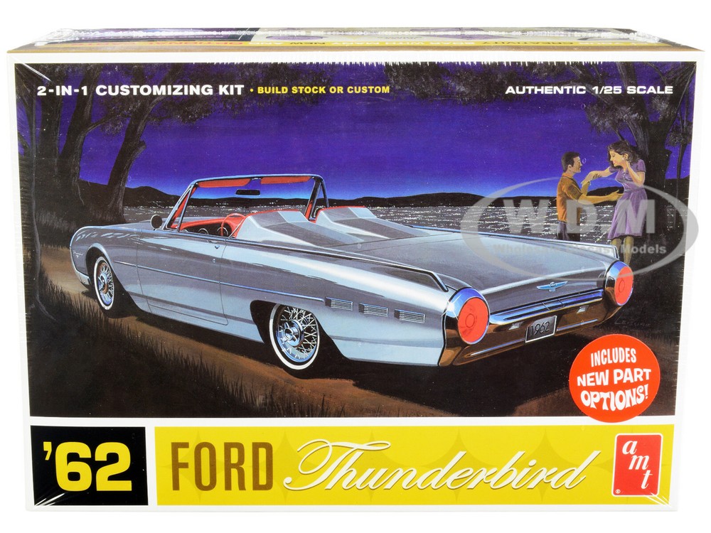 SKILL 2 MODEL KIT 1962 FORD THUNDERBIRD 2-IN-1 KIT 1/25 SCALE BY AMT AMT682