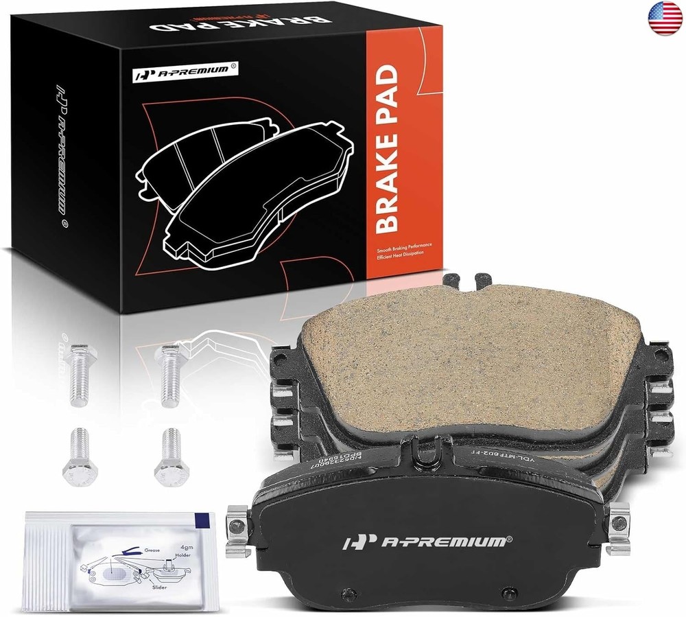 A-Premium Front Ceramic Disc Brake Pads Set Compatible with Mercedes-Benz
