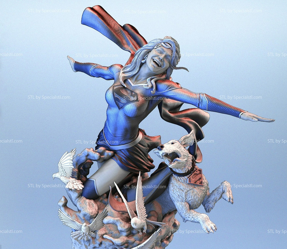 Supergirl and Krypto model kit unassembled unpainted