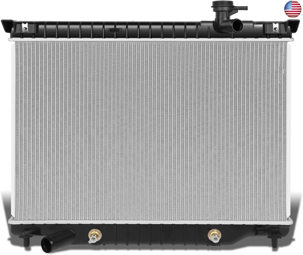 DNA Motoring OEM-RA-2458 Black Full Aluminum Core Radiator Compatible with