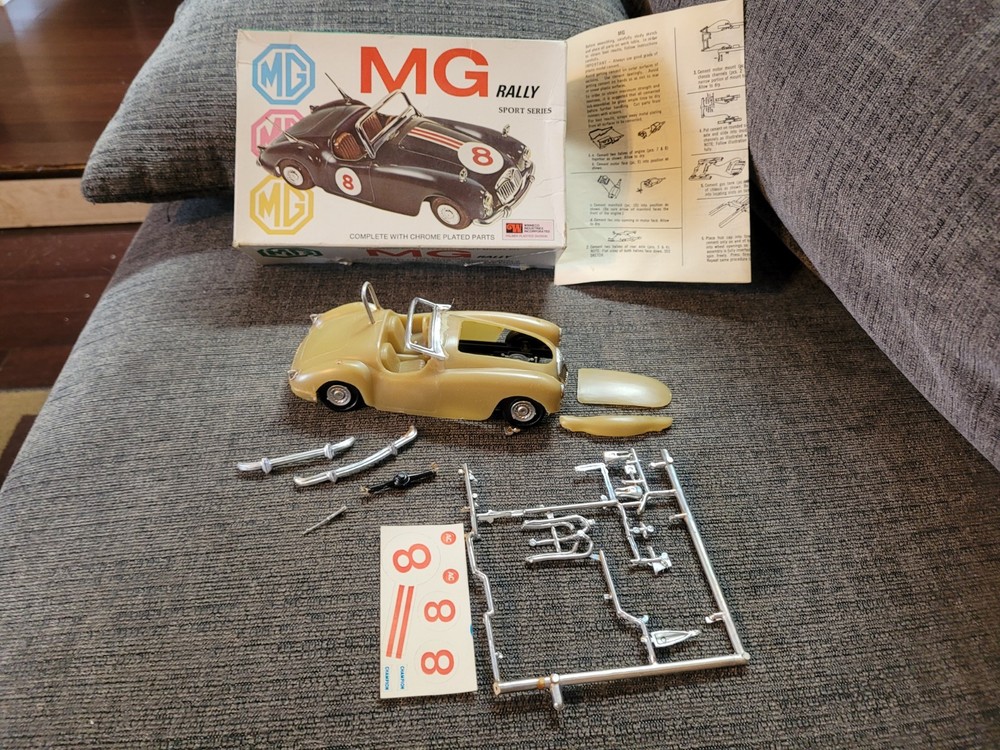 Vintage ’60’s Palmer Plastics MG Rally Model car started in box