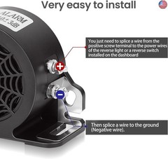 MIRKOO Backup Alarm 110dB 12V-80V DC Waterproof Industrial Heavy-Duty Backup