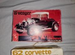 Vintage AMT ‘A’venger ‘29 ‘A’ Ford Roadster and 62′ Corvette Model kits