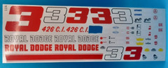 Fred Cady | No. 114 | 1:25 1969 Ray Fox Royal Dodge Decals