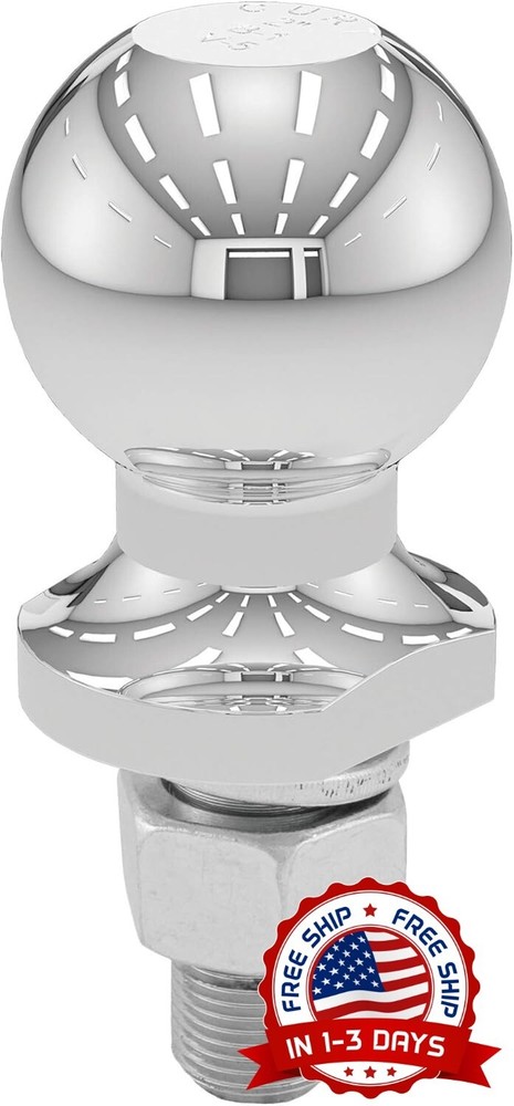 Bola De Enganche De Remolque Cromada, 3,500 Libras, Elevacion De 2 Pulgadas NEW