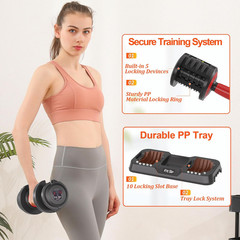 Adjustable Dumbbell Set, 10-In-1 25LB/55LB Ajustable Dumbbells with Safe Locking