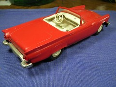 1957 Ford Thunderbird AMT Dealer Promo Car Convertible Red 7″ in length