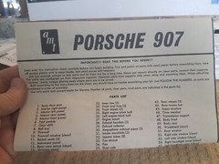 Vtg Double Sided Porsche 907 Ferrari P4 Model Car Instruction Sheet AMT Co.