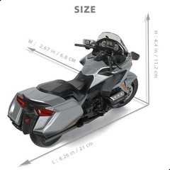 Goldwing Motorcycle Mini Model 1:12 – Alloy, Gray, for Gift