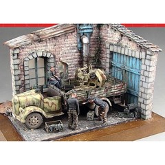 DIY Crafts 3D Puzzles Unassembled Kit Ruins House Architecture 1/35 Layout