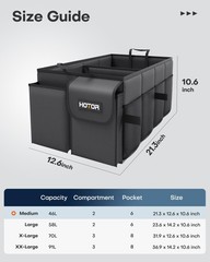 HOTOR Car Trunk Organizer – Foldable, Durable Storage for SUVs, Sedans & Trucks