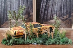 1980’S MONTE CARLO OLD RUSTY RETIRED STOCK CAR SITTIN IN FIELD DIORAMA SCENE !!