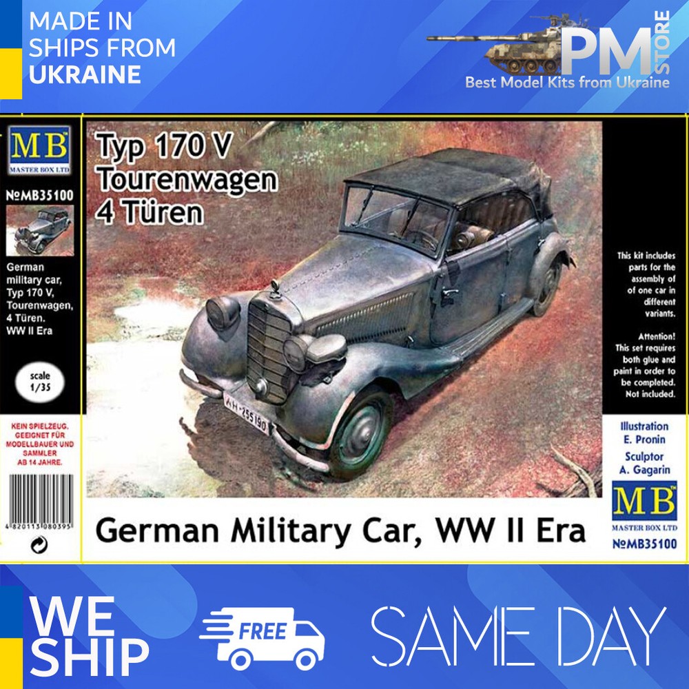 Master Box 35100 1/35 German military car Type 170V Tourenwagen 4Türen 1937-1940
