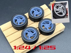 1:24 / 1:25 Corvette Callaway Supernatural 17″ Wheels w/ Rubber GY Eagle Tires