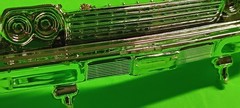 62 1962 Chevy Bel Air 1/25 AMT Bumpers Grill Mirror FLAWED Chrome See Pix