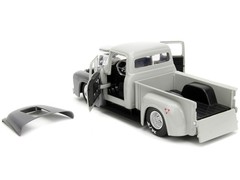 Jada 34373 1956 Ford F-100 Pickup Truck Tan and Gray Metallic Guile Figure 1/24