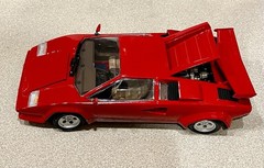 🏁 Built Plastic Model Car Kit TAMIYA Red Lamborghini Countach LP500S – 1/24 🏁