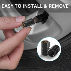 Tire Valve Stem Caps Leopard Car Accessories 4-Pack-Aluminum Alloy Rust-Proof Un