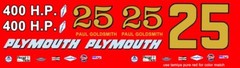 #25 Paul Goldsmith 1964 Plymouth 1/24th – 1/25th Scale Decals