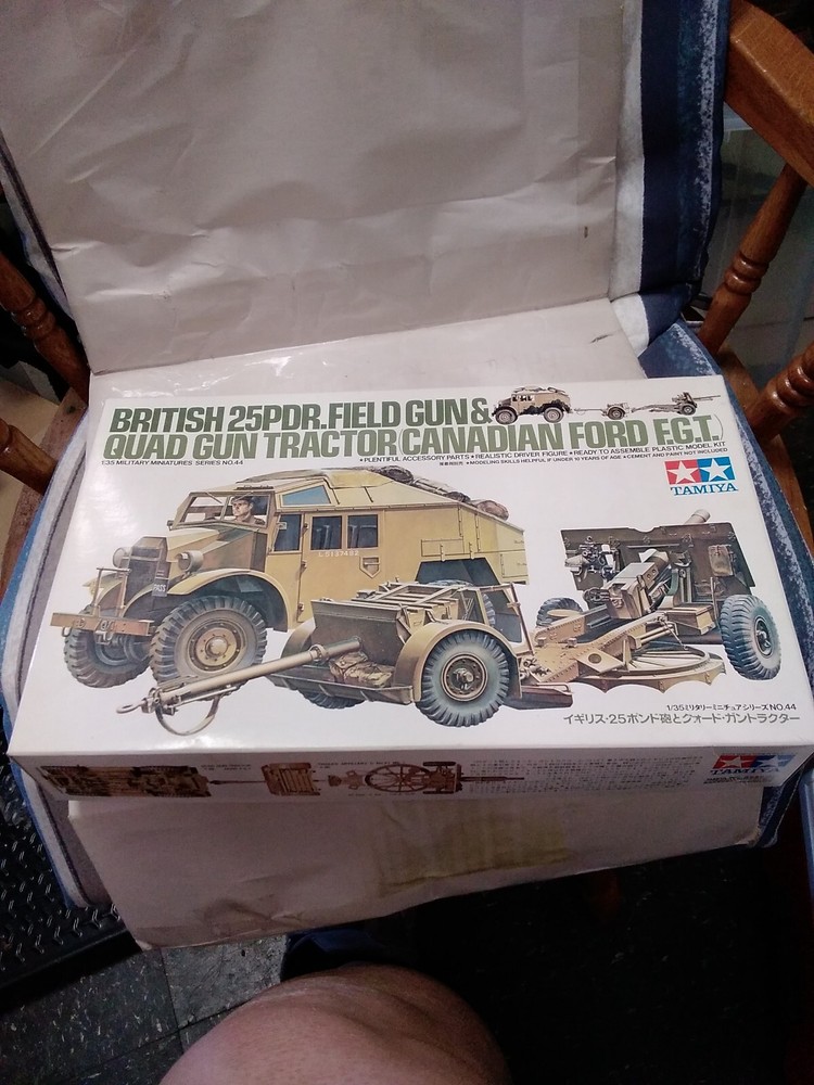 Tamiya 1:35 British 25PDR Field Gun & Quad Gun Tractor Kit No MM 144 Model Kit