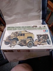 Tamiya 1:35 British 25PDR Field Gun & Quad Gun Tractor Kit No MM 144 Model Kit