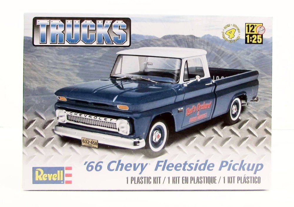 Revell 1966 Chevy Fleetside Pickup 85-7225 1/25 Plastic Truck Model Kit