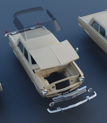 ABS-LIKE RESIN 3D PRINTED 1/25 1965 PLYMOUTH VALIANT 4-DOOR FULL KIT
