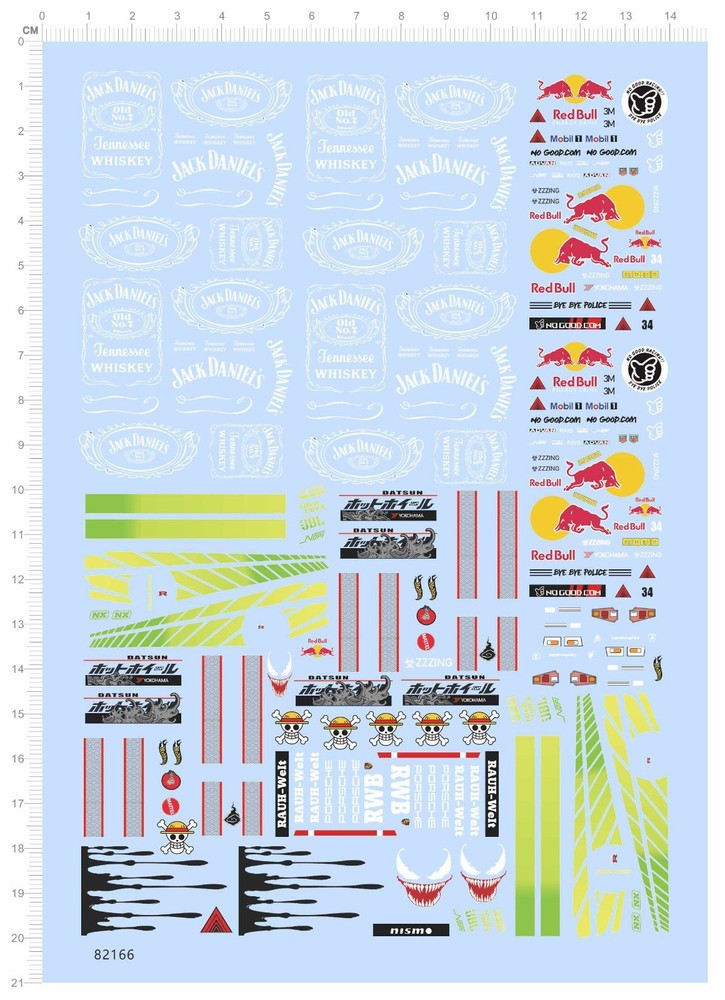 1/64 water slide decals for model kits car (82166)