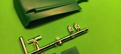 57 1957 Chevy Bel Air 1/25 Hood Chrome Insert Dated License Plates Inside Mirror