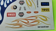 AMT 55 1955 Chevy Bel Air 1/25 Waterslide Decal Sheet 8 Ball Blue Flames Custom