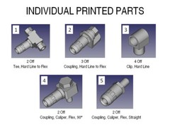 13 off, Various, 3D Print Resin, Model Car Brake Fittings, Various Scales