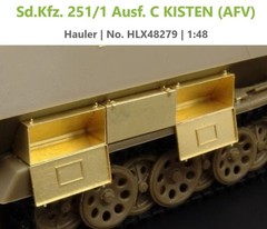 4-Pk by Hauler Detail Sets–Sd.Kfz. 251/1 Kisten, Panzerschreck, Fire ext., Tools