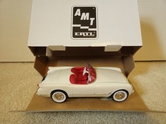 DEALER PROMO 1953 CORVETTE CONVERTIBLE POLO WHITE 8732 AMT ERTL “NEW IN THE BOX”