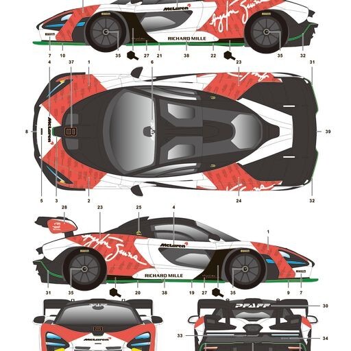 S.K. Decals 1:24 Scale SK24129 McLaren SENNA Dress Up Decal Sheet for Tamiya