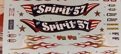 Spirit of 57 1957 Chevy Bel Air 1/25 Gasser Custom Waterslide Decal Sheet Flames