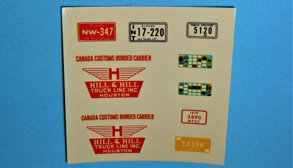 DECAL SHEET for 1981 AMT – Kenworth Conventional “ALASKAN HAULER” Model Kit 1/25