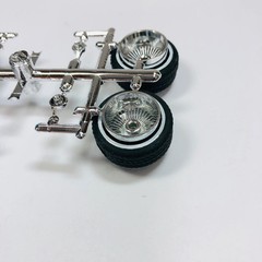Hoppin Hydros 1/24 1/25 Chrome Low Rollerz Rims w/ Whitewall Tires 506