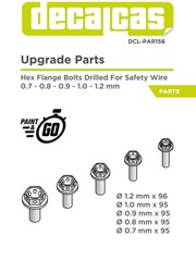 Decalcas Detail-Up Hex Flange Bolts Drilled for Safety Wire 5 Sizes # DCL-PAR156