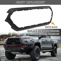 Front Upper Grille Shell Outer Frame Surround Fit for Toyota Tacoma 2016-2022 Ac