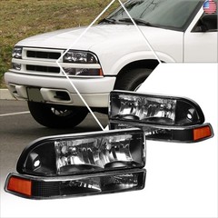 PM PERFORMOTOR Black Housing Amber Corner Headlights Replacement Compatible
