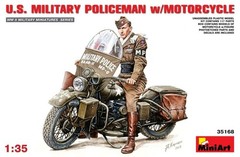 Miniart 1/35 WWII US Military Policeman w/Motorcycle #35168 📌Listed in USA📌