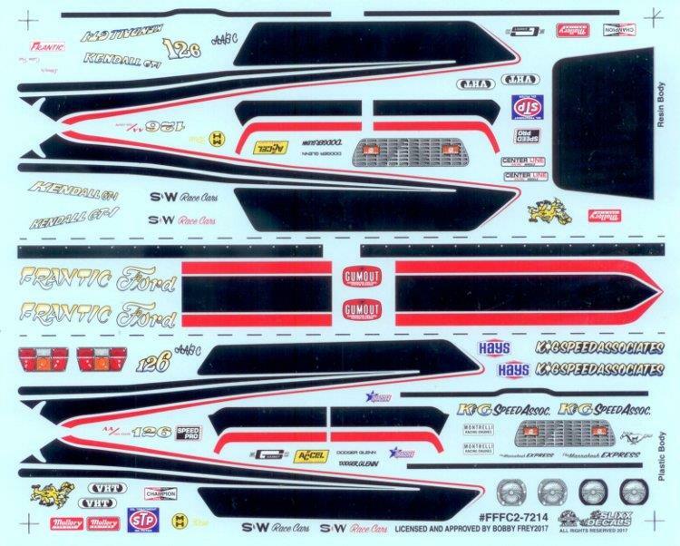 Slixx 7214 Frantic Ford Mustang II F/C Dodger Glenn decal