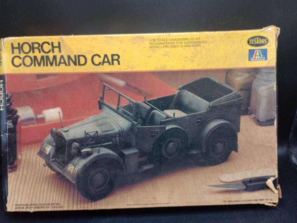 Testors Italeri Horch Command Car 1/35 Scale Model Kit #851 New Inside