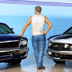 People Sitting and Leaning on Model Cars Resin 3d print Set of 3 Figures
