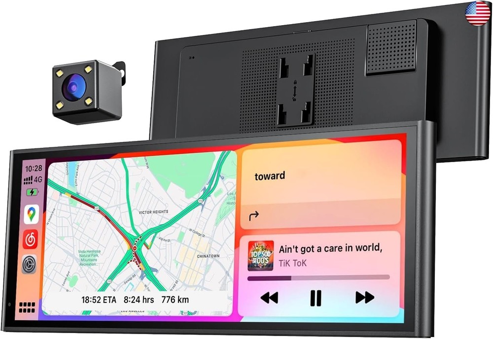 9.26″ Wireless Portable Car Play Screen for Apple CarPlay & Android Auto,