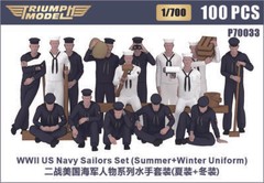 Triumph P70033 1/700 WW II US Navy Sailors Set 100 PCS (Summer+Winter Uniform)